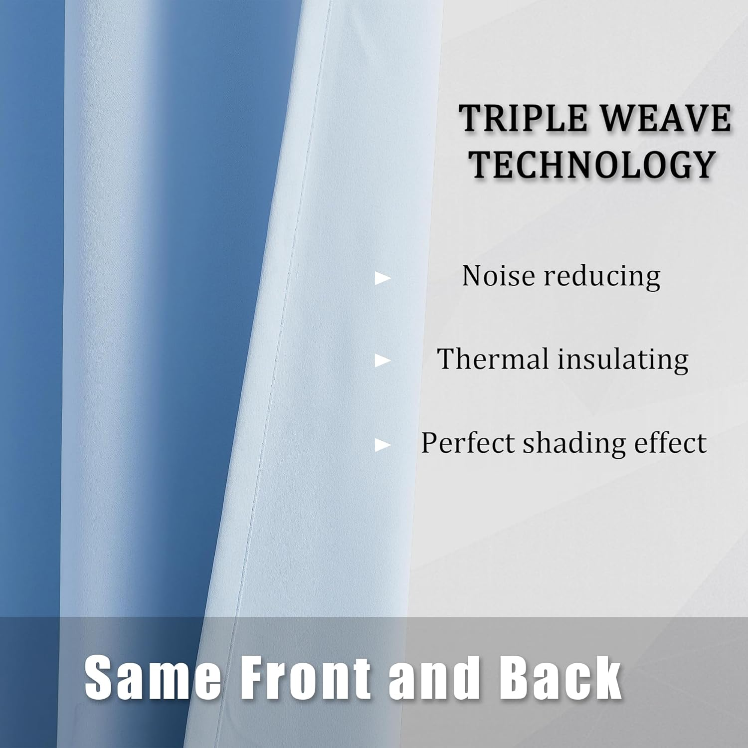 DUALIFE Light Sky Blue Curtains for Bedroom, 63 Inch Length, 2 Panels Sets - Thermal Insulated Room Darkening Curtain Draperies with Grommet for Nursery (42 X 63 Inch, 2 Panels)