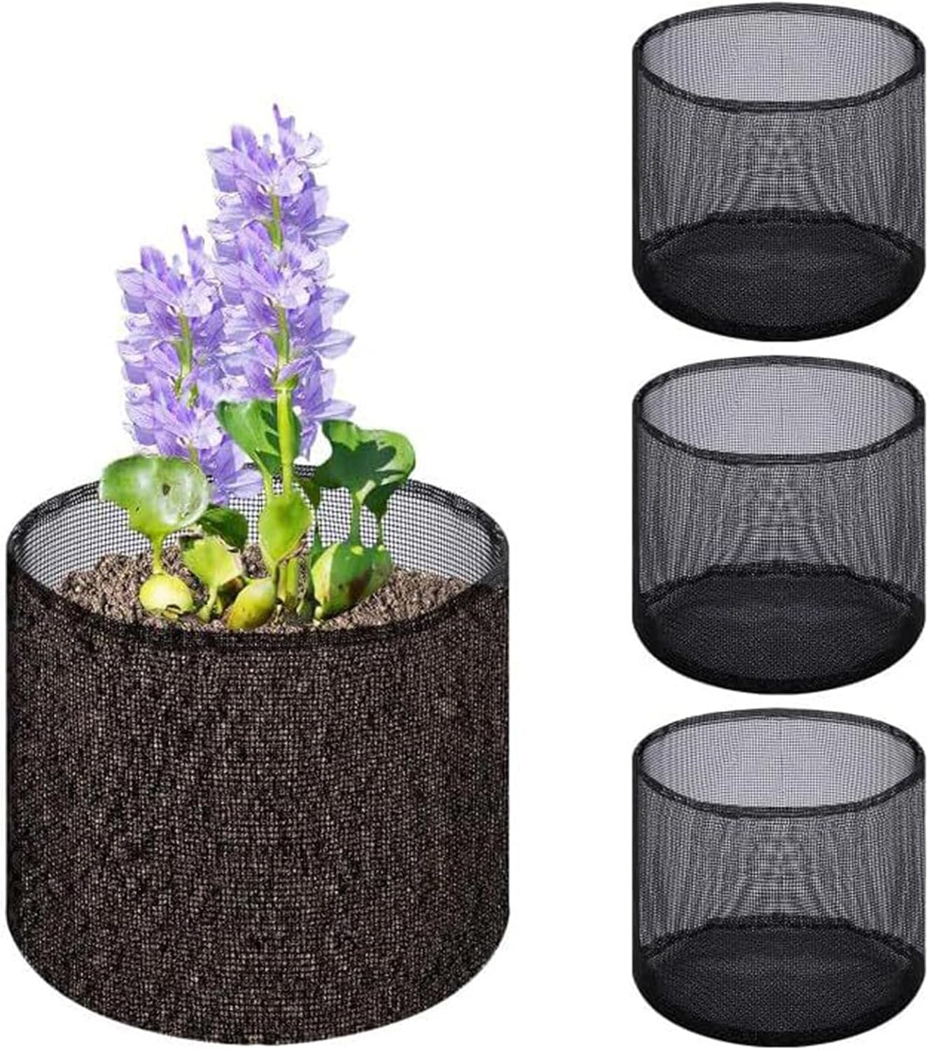 Water Lily Mesh Bags | Reusable Pond Plant Baskets,Set of 4 Large Garden Supplies, Breathable Tomato Planter for Vegetable Planting