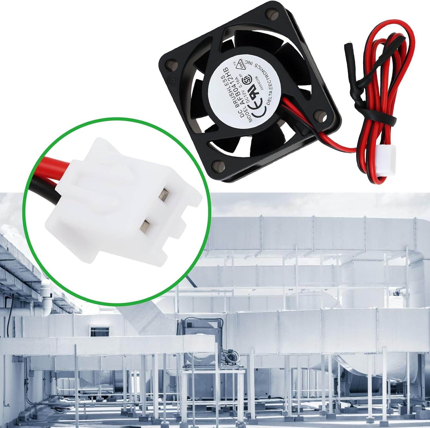 SING F LTD 2-Pin 12V DC Axial Ball Bearing Server Fan AFB0412HB 40X15Mm for Industrial Cooling Applications image number 5