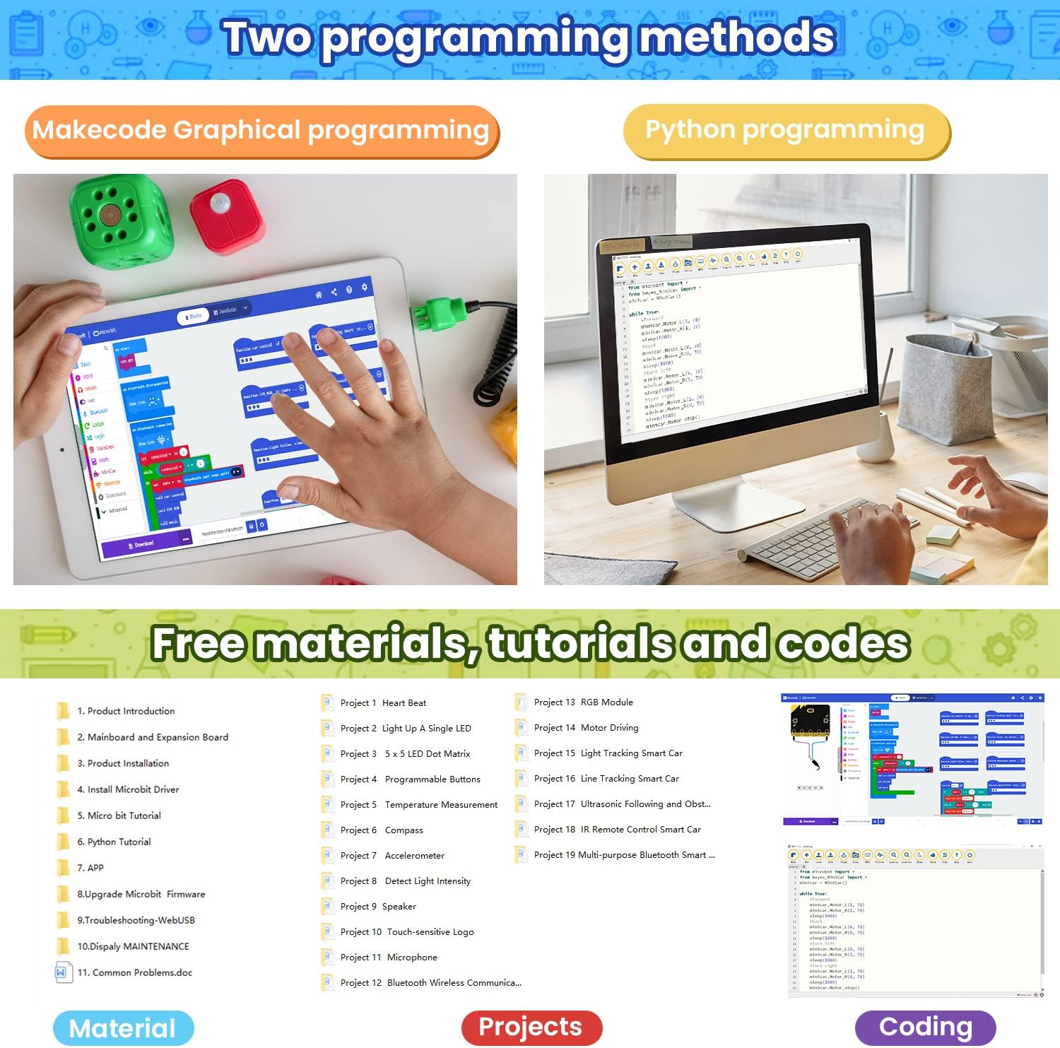 KEYESTUDIO Micro:Bit V2 Robot Starter Kit (Without Microbit) for Makecode and Python Programming image number 3