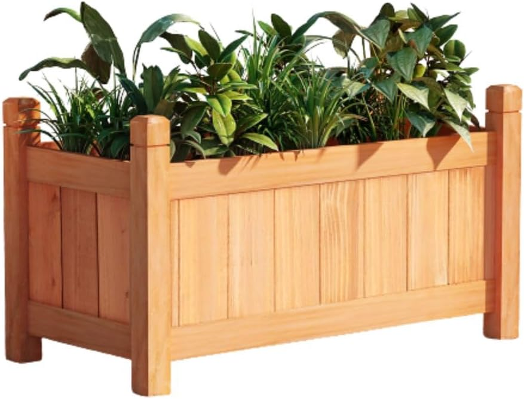 Greenfingers Garden Bed Wooden Planter Box, Gardening Supplies Plant Containers Patio, 60 X 30 X 33Cm Containerized Raised Beds Rectangle for Vegetables Flowers Herbs image number 3