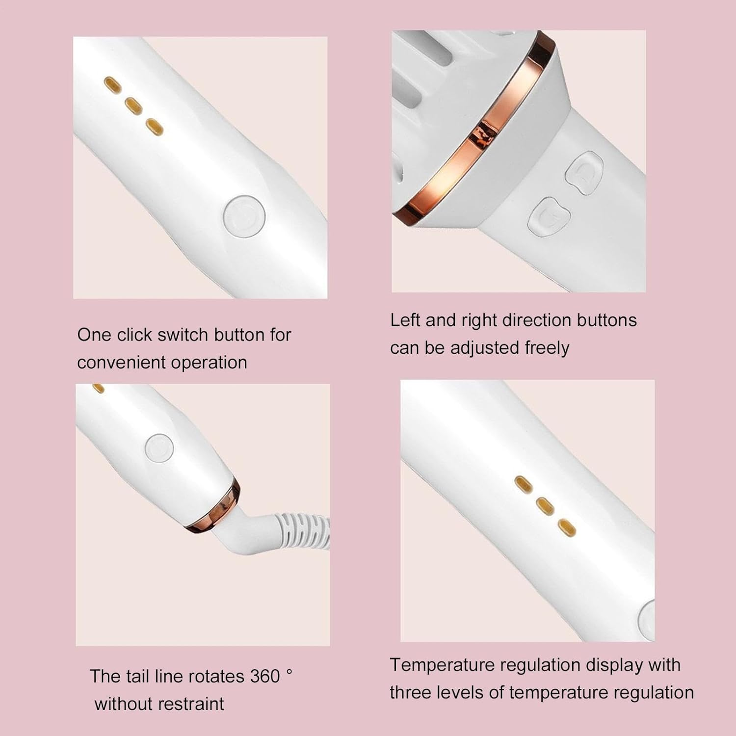 Automatic Curling Iron &ndash; Loose Curl Iron, Heat Styling Tool | Rotation Hair Curler Wand, Rechargeable Iron Hair Use, Smooth Curling Machine for Quick Travel Styling, Everyday Loose Curl Creation image number 1