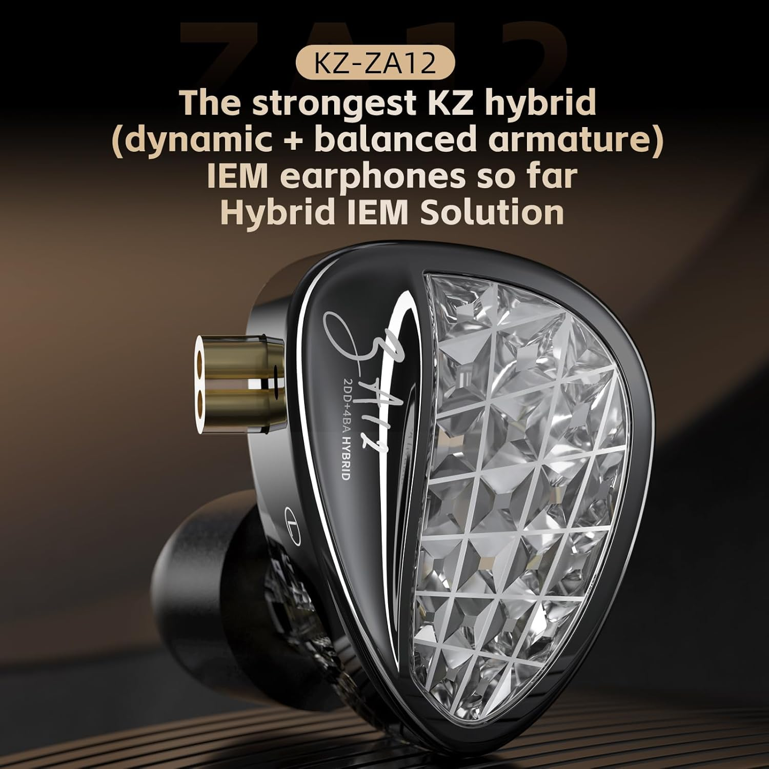 KINBOOFI KZ ZA12 Wired Earphones, 2DD and 4BA Hybrid IEM Earphones, Strong Bass in Ear Headphones, Stereo Sound Earbuds with 3.5Mm Jack, Noise Isolating Headset, High Sensitivity in Ear Monitors image number 3