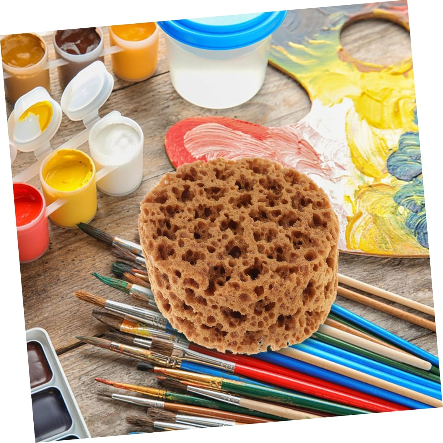 Stencil and Artist Paint Sponge Brush for Decorative Wall and Furniture Painting, Small Seaweed Foam Craft Tool for Fine Art and Diy Craft Painting image number 6