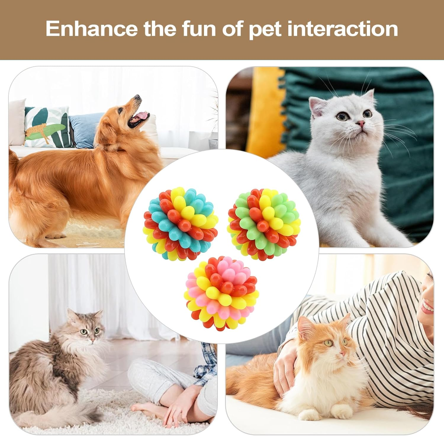 Ball Toys for Dogs, Dog Teething Toys Balls for Aggressive Chewers, Fetch Games Pet Supplies for Medium Small Large Breed Puppy Moving Exercise Training Enrichment Indoor Outdoor Play image number 5