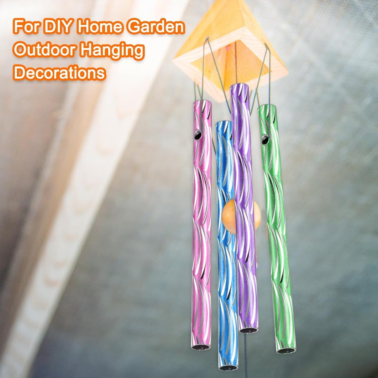 Fokmuaex 100PCS DIY Wind Chime Kit - Aluminum Metal Wind Chime Tubes for Outdoor Hanging Decor, Create Relaxing Wind Chimes with Natural Soothing Sounds image number 4