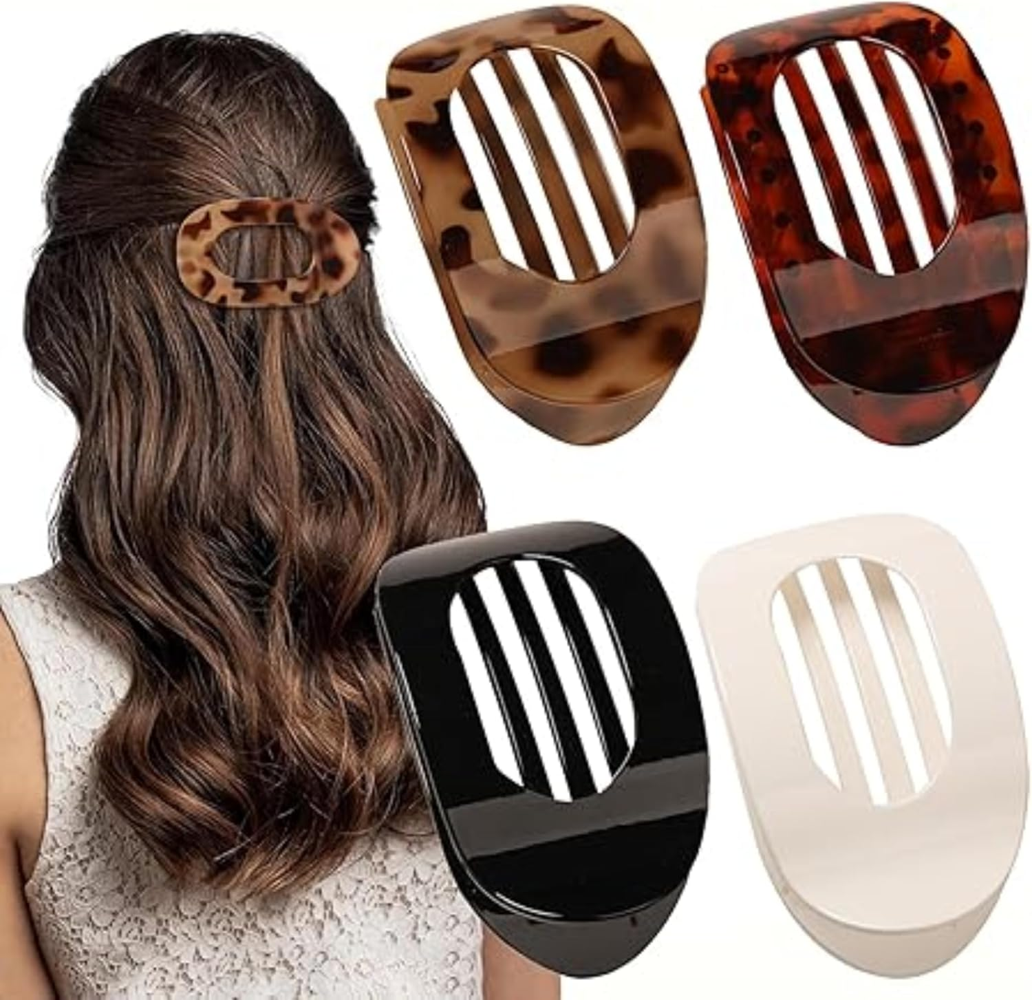1 Piece Benglatt French Hair Clip - Flat Duck Bill Claw Clip Non-Slip Tortoise Shell Design for Women (Matte Light Brown) - Matt Light Brown image number 6