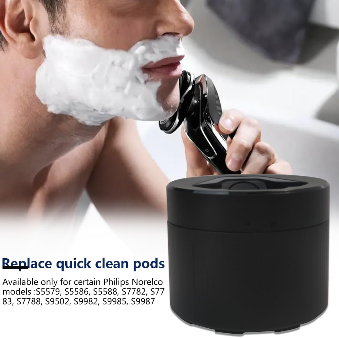 Quick Clean Pod Replacement Fit for Philips Norelco Series 5000 Series 7000 & Series 9000, 1 Pack, Black image number 2