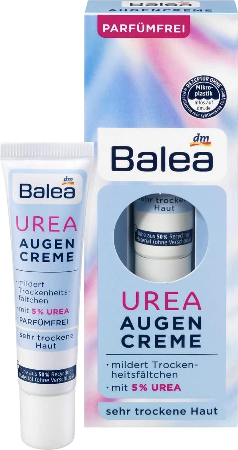 Balea Eye-Contour Cream for Very Dry Skin (5% Urea) - Optimum Hydration, Reduces Dry Lines & Wrinkles- Vegan/Not Tested on Animals - 15Ml image number 1
