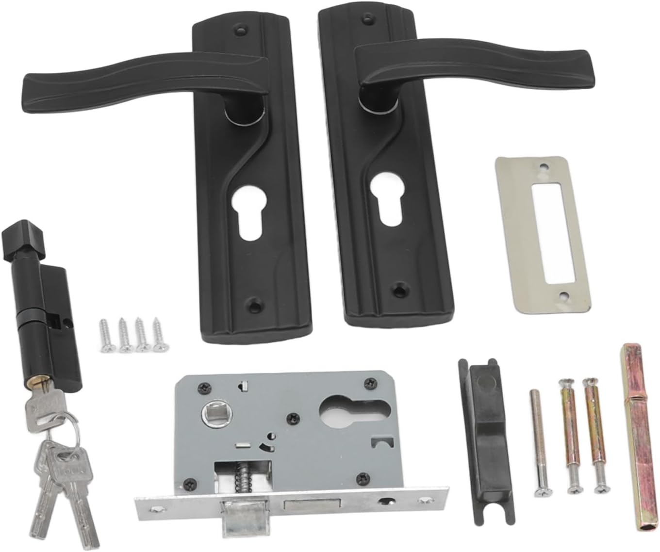 Door Handle with Lock,Manganese Steel Silent Bearing Universal Door Lever Lock Set with Keys for Home Bedroom