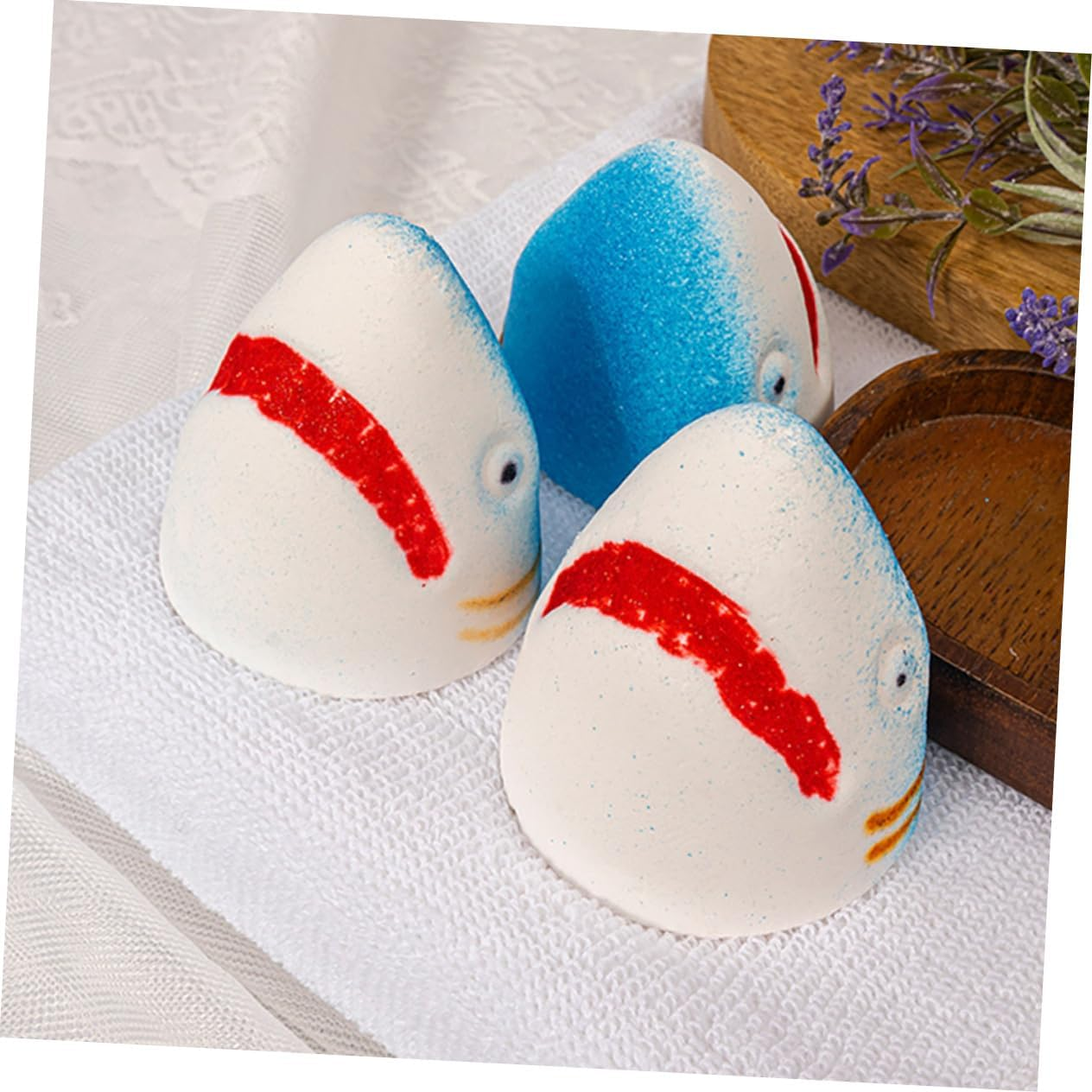 UTHCLO 3Pcs Festive Shark Bath Salt Bomb Natural Bathing Bomb Fragrance Bath Salt for Boys and Girls Adults Skin-Friendly