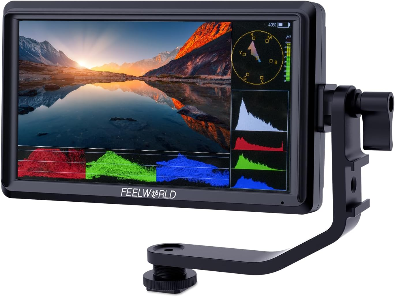 FEELWORLD FW568S 6 Inch DSLR Camera Field Monitor with Waveform 3D LUT SDI 4K HDMI Input Output Video Peaking Focus Assist Small 8.4V DC Include Tilt Arm image number 5