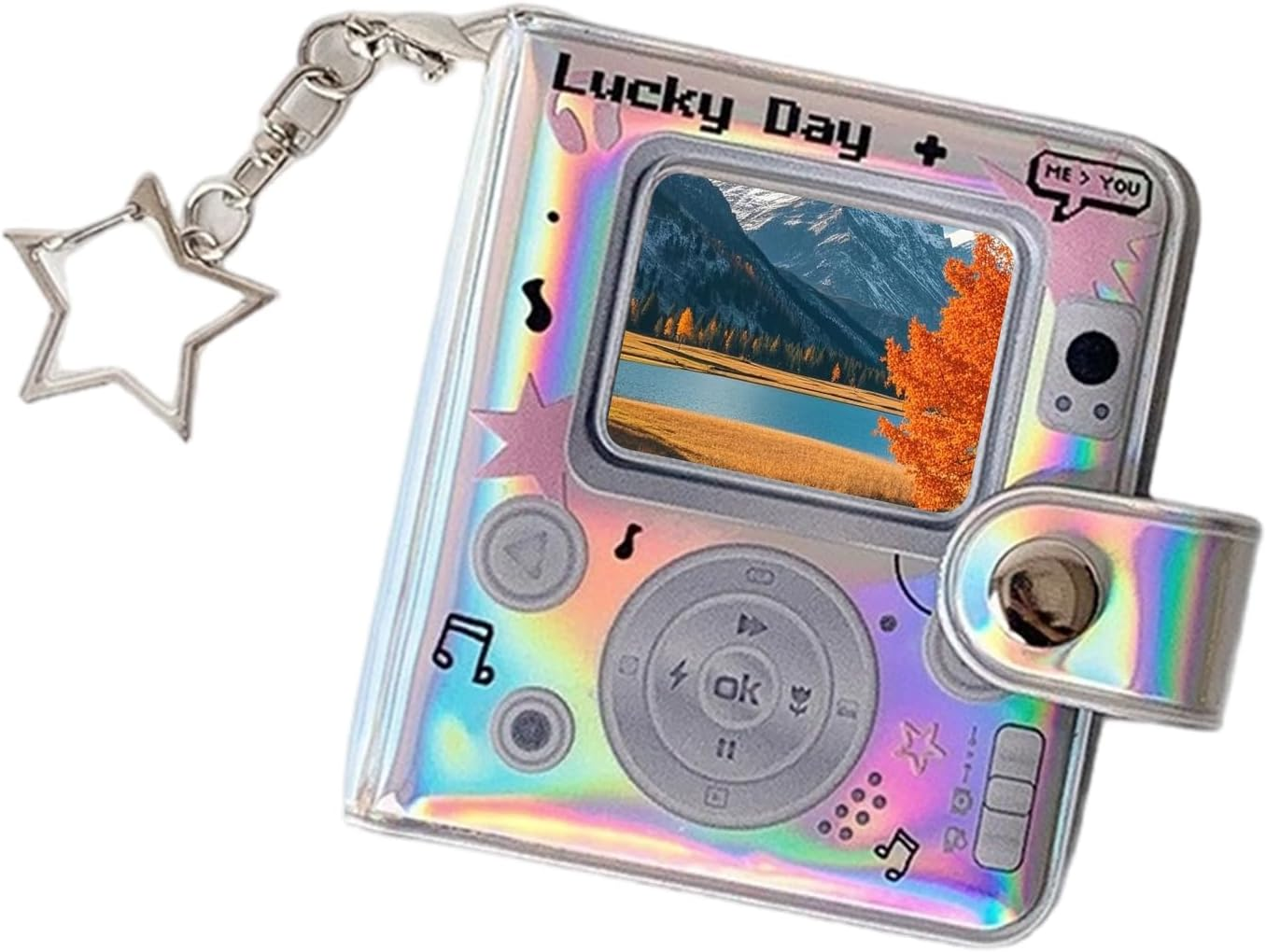 Photo Album Bag Charm - Cute Retro Double-Sided Small Portable Keychain - Kids Photo Album | for Family Kids Christmas Holiday Party Vacation Memorial Pregnancy Birth Growth Home