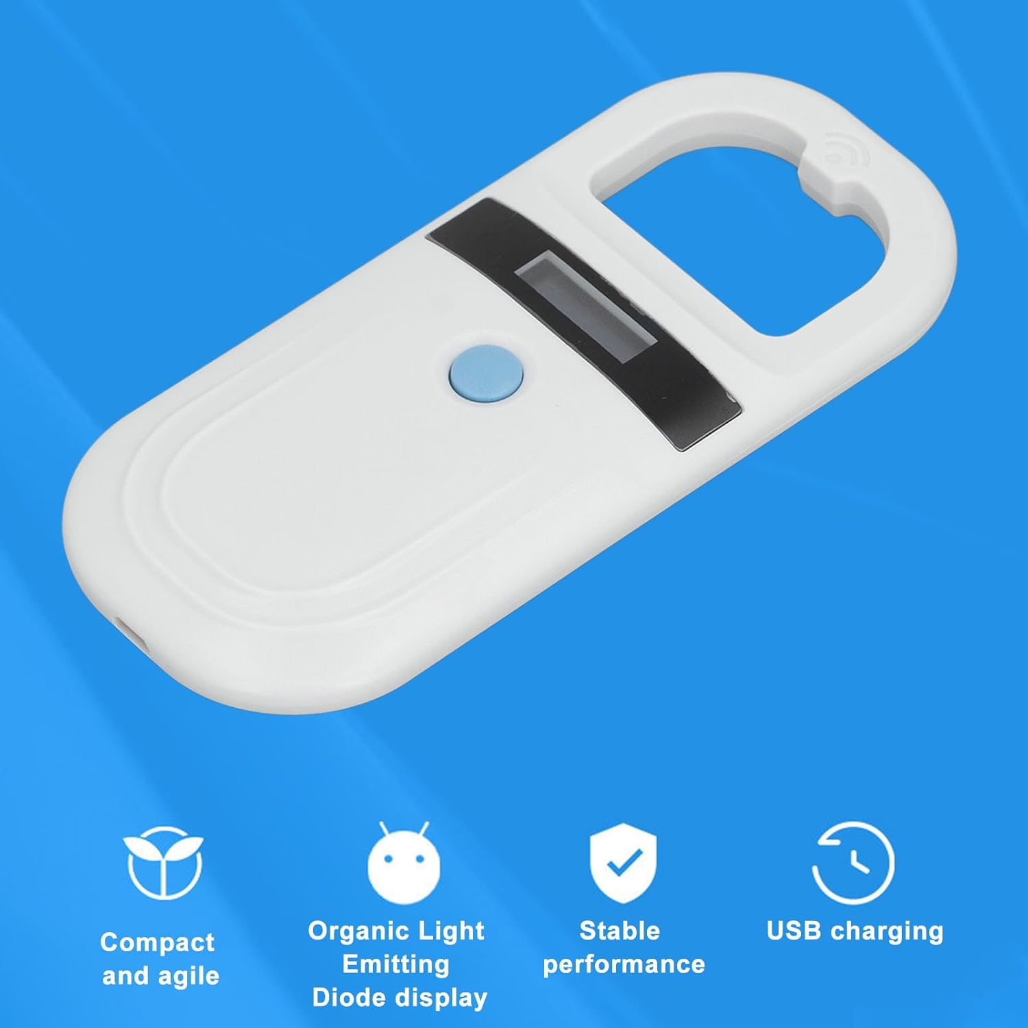 Pet Microchip Scanner, Portable Animal Chip ID Scanner, 134.2Khz 128 Records Data Storage Animal Microchip Reader Scanner for Dog Pig Animal Management image number 6