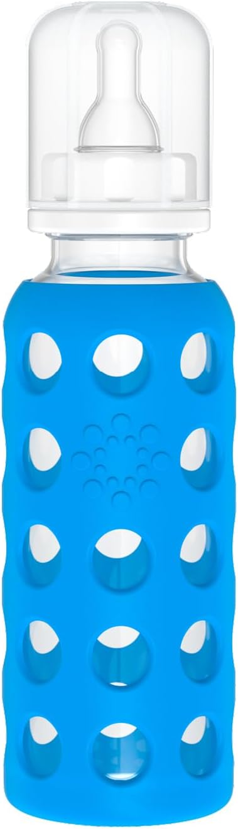 Lifefactory Glass Baby Bottle with Protective Silicone Sleeve, Cobalt, 265 Ml, 290 Grams