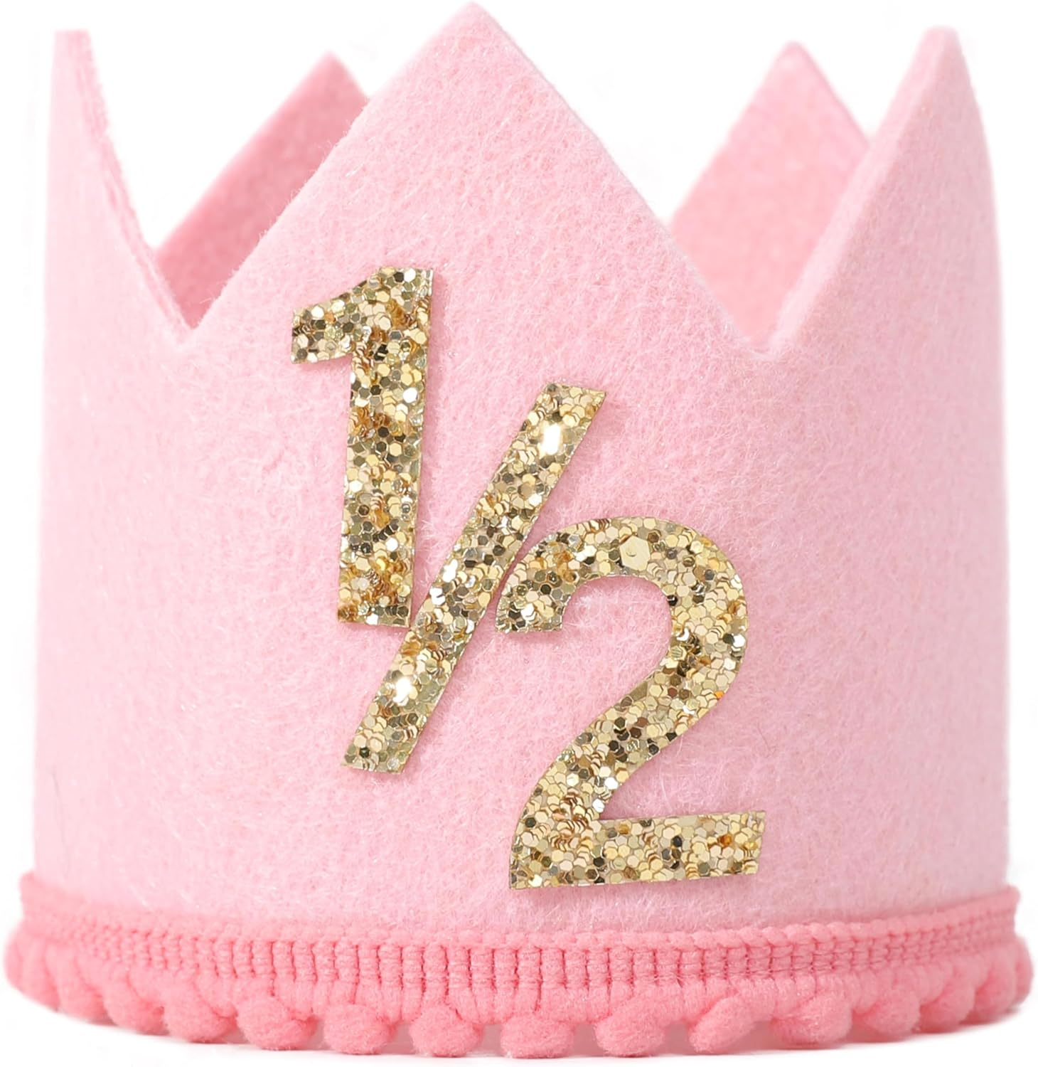 SYESQL Baby Half Birthday Crown - Hat for Girls/Boys, 1/2 Birthday Celebration