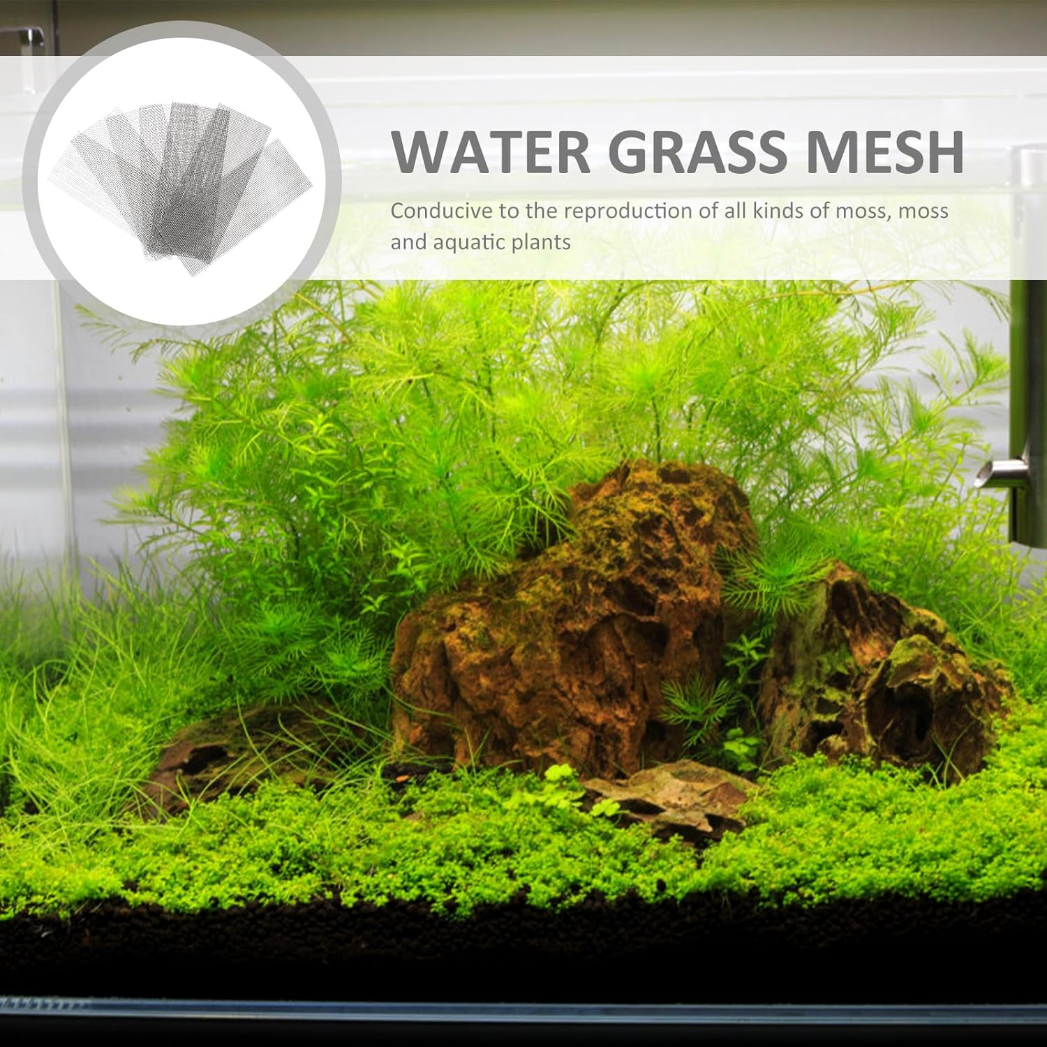 ULTECHNOVO Aquatic Plant Grid Aquarium Mat Made of Wire Mesh Live Plant Moss Wall Aquarium Plants Net Wall Grid Fish Tank Wire Mesh Pad Stainless Steel Aquarium Artificial Pack of 10 image number 1