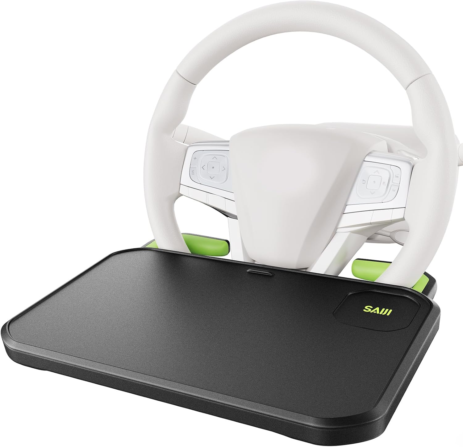 SAIJI Car Steering Wheel Desk with Retractable Slot, Car Food Tray with Anti-Scratch Silicone Steering Wheel Slot, Car Table Tray for Eating with Cup Holder, Multifunctional Travel Car Accessories image number 5