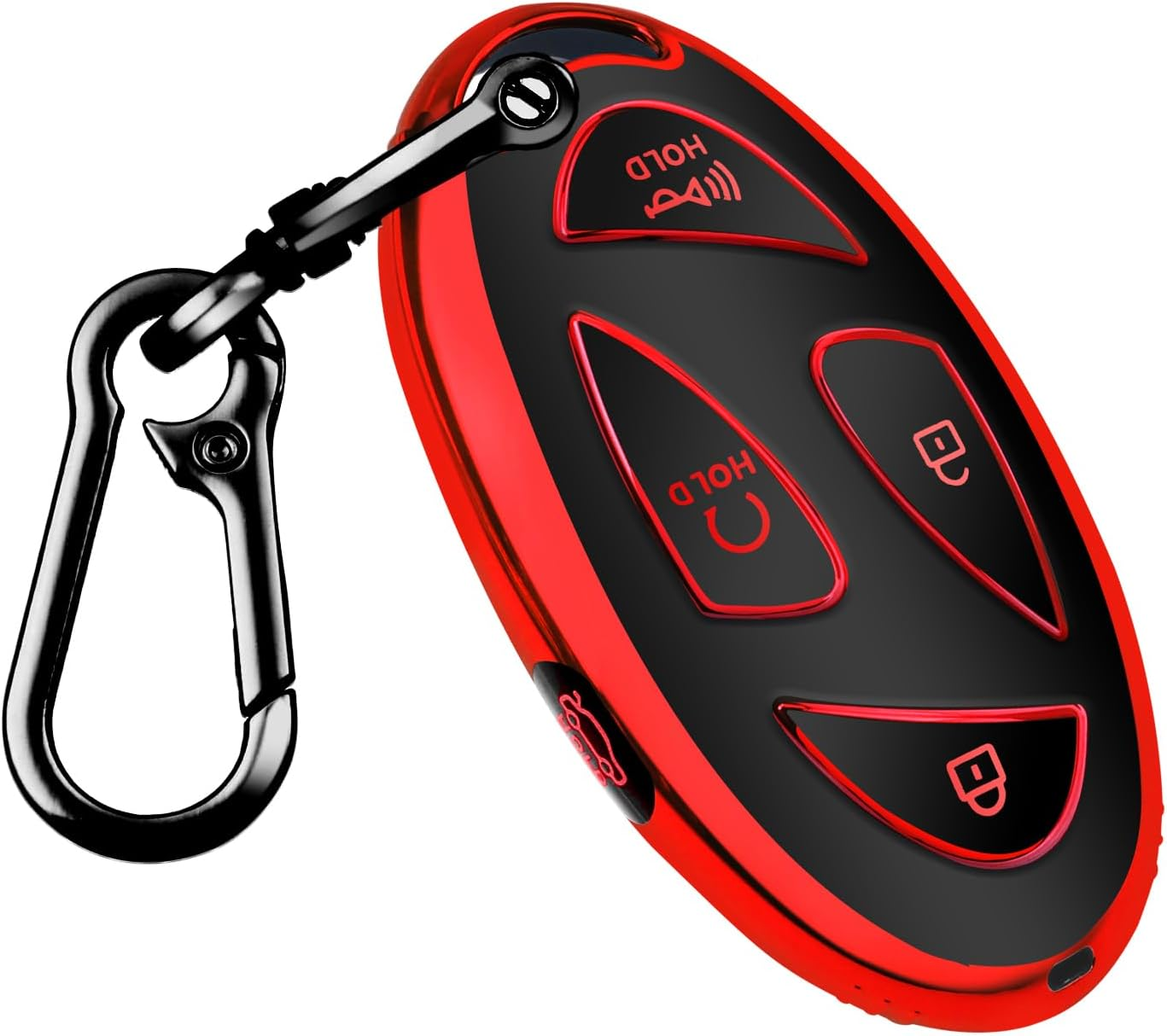 QBUC for Hyundai Kona Key Fob Cover,Key Case for Hyundai Ioniq 6 Grandeur GN7 KONA Elanrtra Sonata Tucson 2023 2024 2025 Santa Fe Smart Key Protector with Keychain(Red, 7 Buttons)