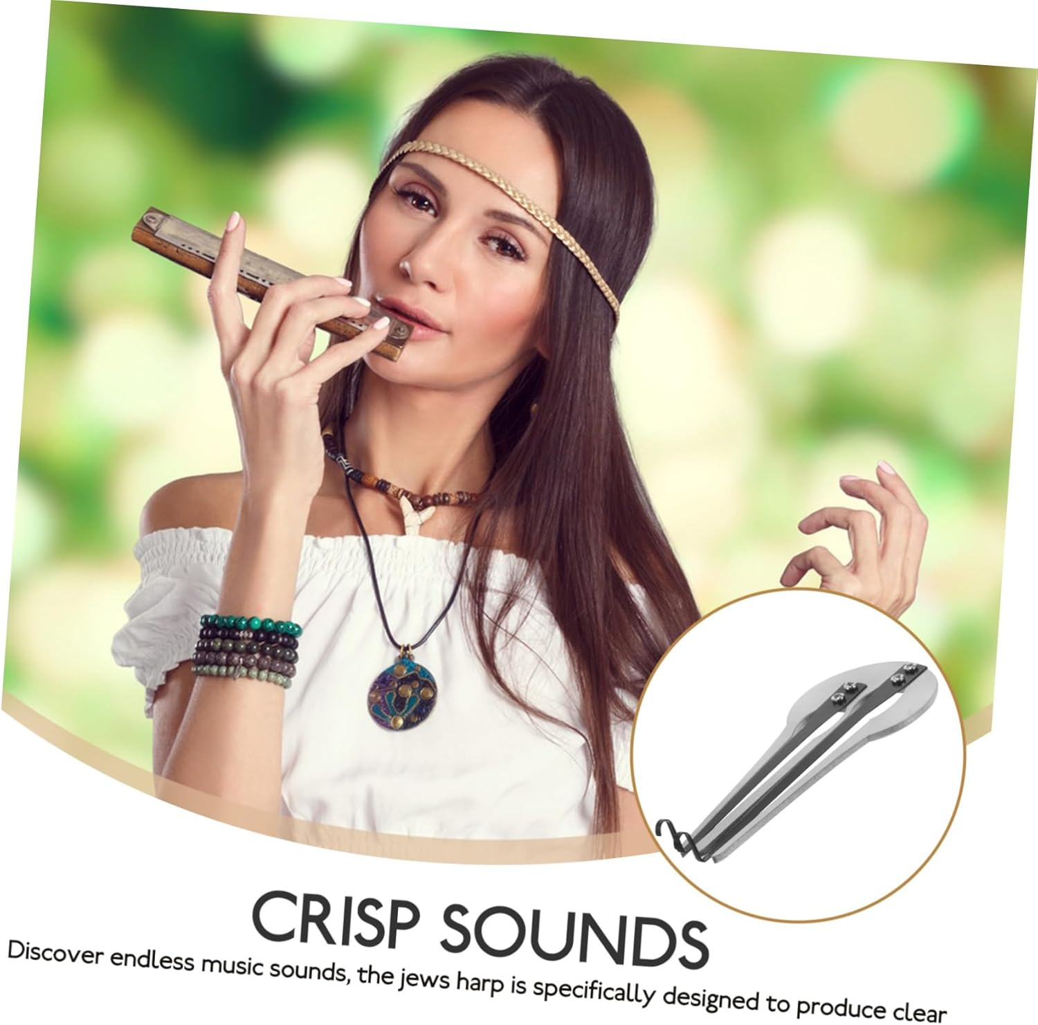 Levemolo National Spring Harmonica Harp Easy Learning Portable Russian Jaw Harp image number 5