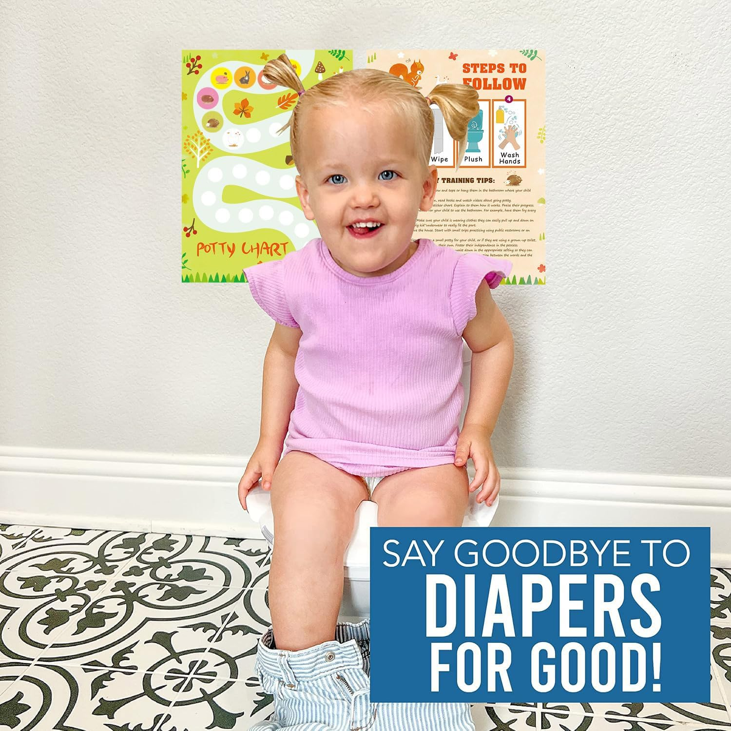 Potty Training Chart Potty Training Sticker Chart &ndash; 5 Fun Styles Potty Sticker Chart with Rewards for Toddlers Girls, Motivational Potty Training Rewards for Kids