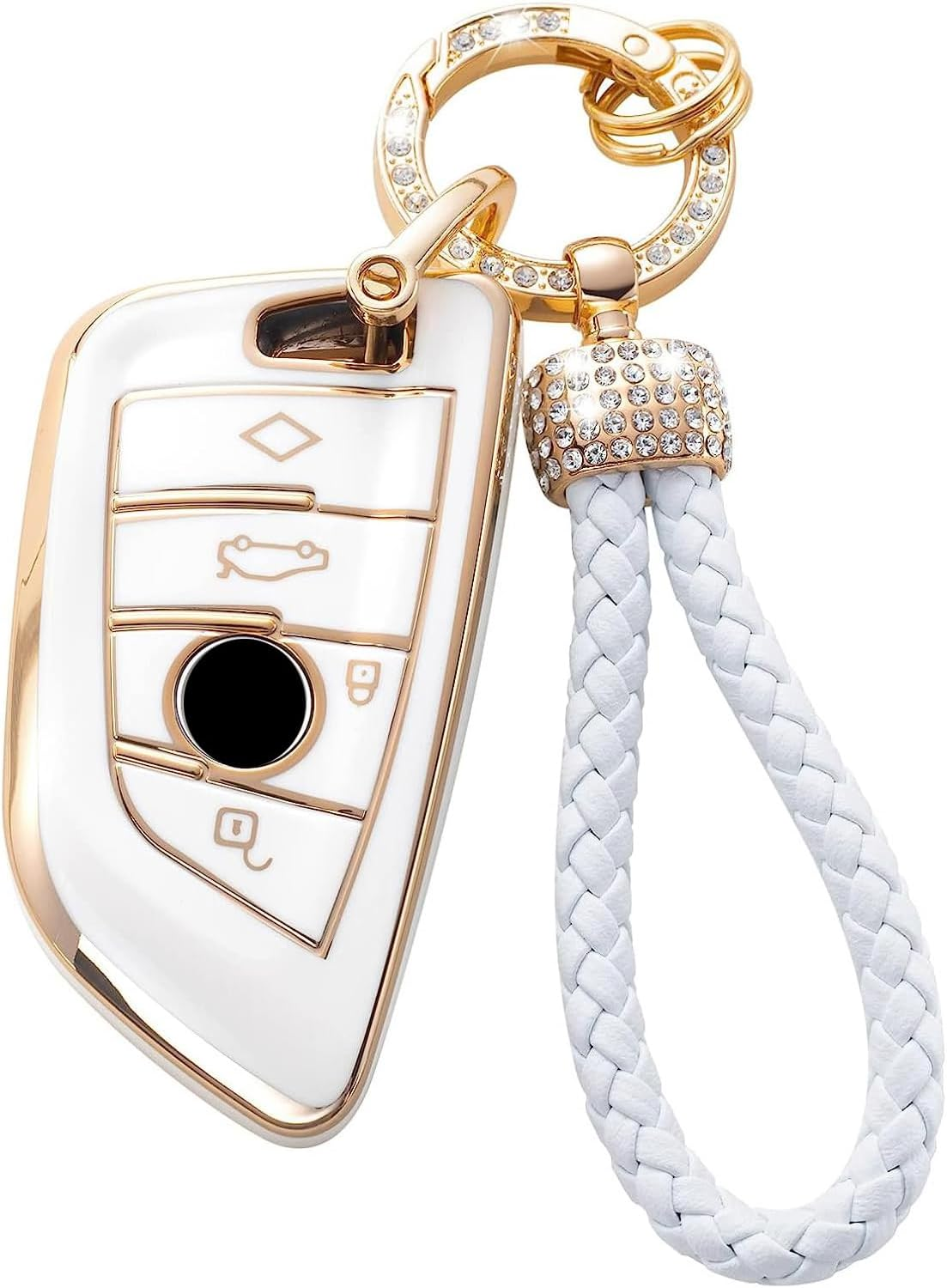 Ontto TPU Car Key Fob Cover Compatible with Renault Captur Koleos Austral Espace Megane Grand Scenic Sandero Dacia Duster Key Holder Smart Case Shell Keyring Keychain Styling Accessories Beige B