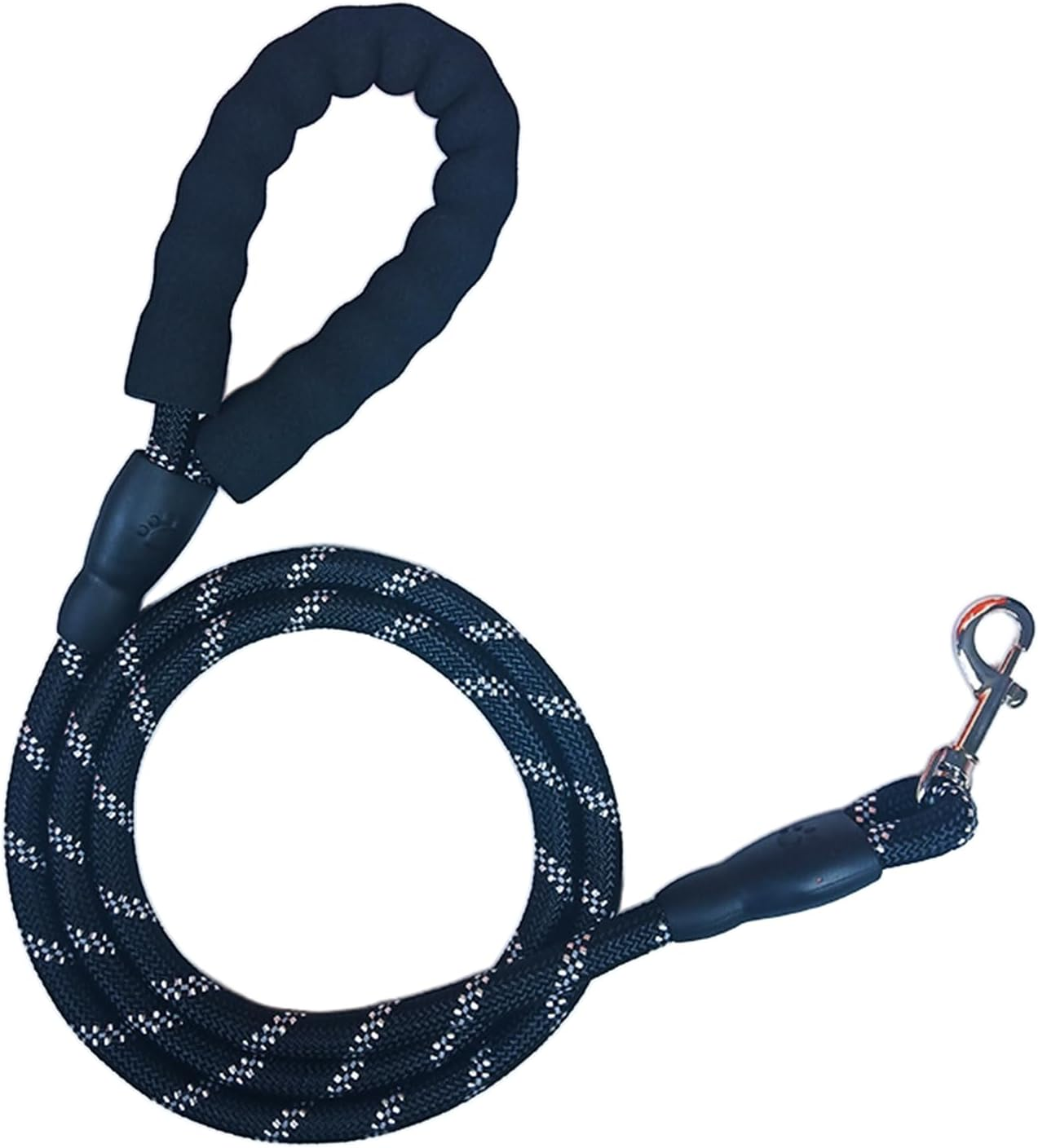 BGENHPON Durable Strong Chew Resistant Dog Lead Slip Lead Nylon Rope with Padded Handle for Walking Training Pet Puppy Mountain Climbing Harness Slipknot Leash 1.2Cm Thick Black 5Ft image number 3