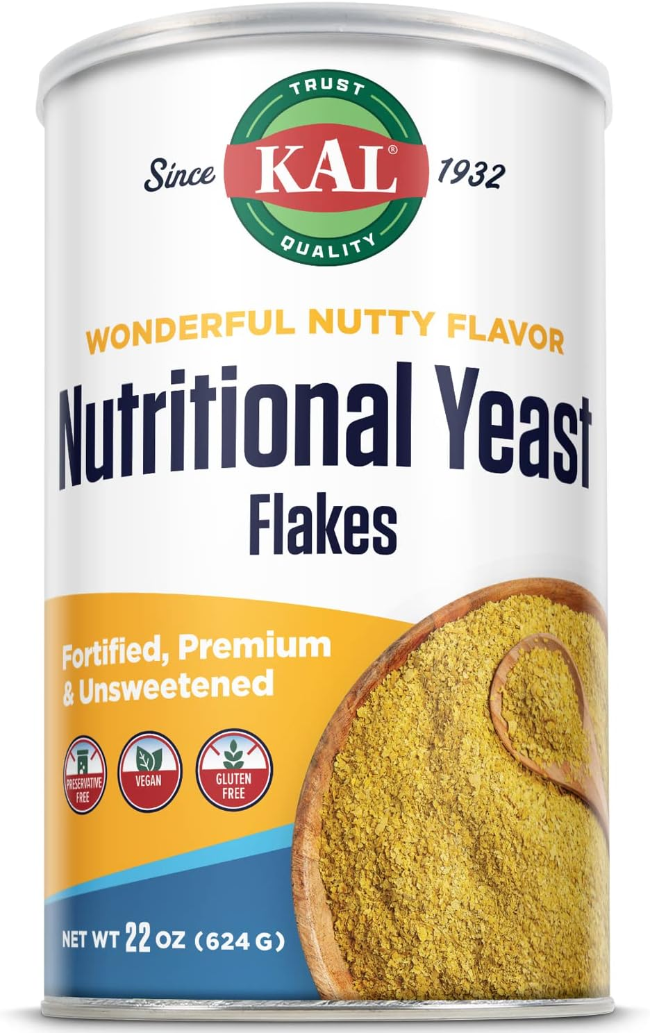 KAL Nutritional Yeast Flakes | Vitamin B12, Vegan, Non-Gmo, Gluten Free | Unsweetened, Great Flavor, No Bitter Aftertaste | Great for Cooking | 22 Oz image number 4