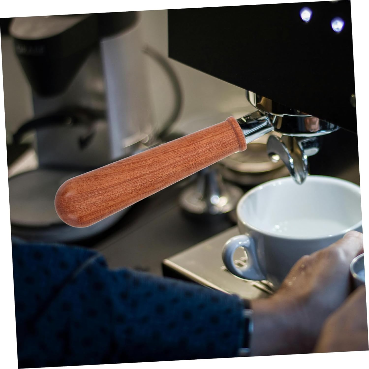 CIYODO Bottomless Wooden Portafilter Handle for Espresso Machines Easy-Clean Coffee Maker Replacement Part Stylish Coffee Filter Handle for Home and Cafe Use Compatible with Various