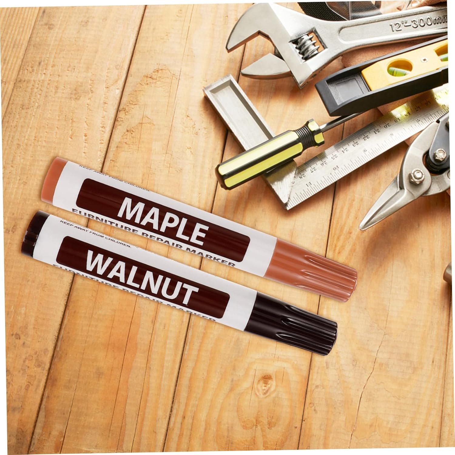 Jojofuny 8Pcs Touch-Up Markers for Furniture Portable Paint Pens for Hardwood Floor Scratch Repair Kit image number 1