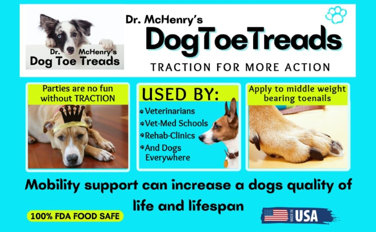 Dr. Mchenry'S Dog Toe Treads, Set of 24, Adhesive, Cleaning Brush, Increased Traction, Dog Mobility Support, X-Large Kit- Weight: 60-150 Lbs. 1.6 Oz. image number 2