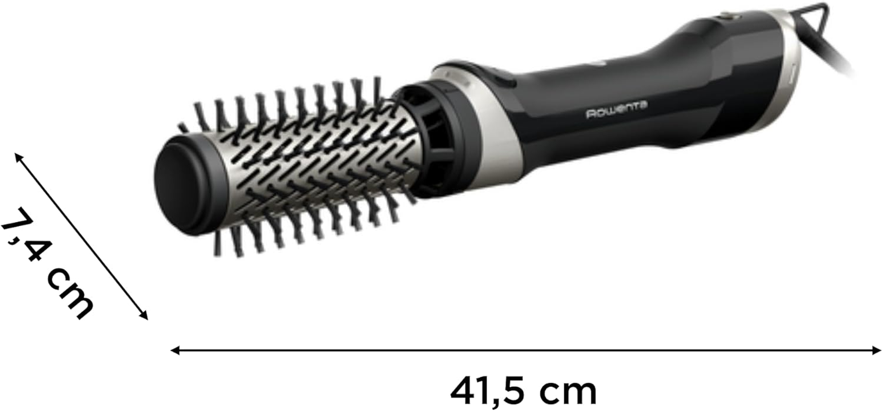 Rowenta Brush Activ' Renewal UB9530F0 Rotating Hot Air Brush, Clockwise/Anti-Clockwise Rotation Ceramic Coating, Ion Function, Natural Bristles, 2 Temperature/Fan Settings, Cold Setting, 1000 Watt,