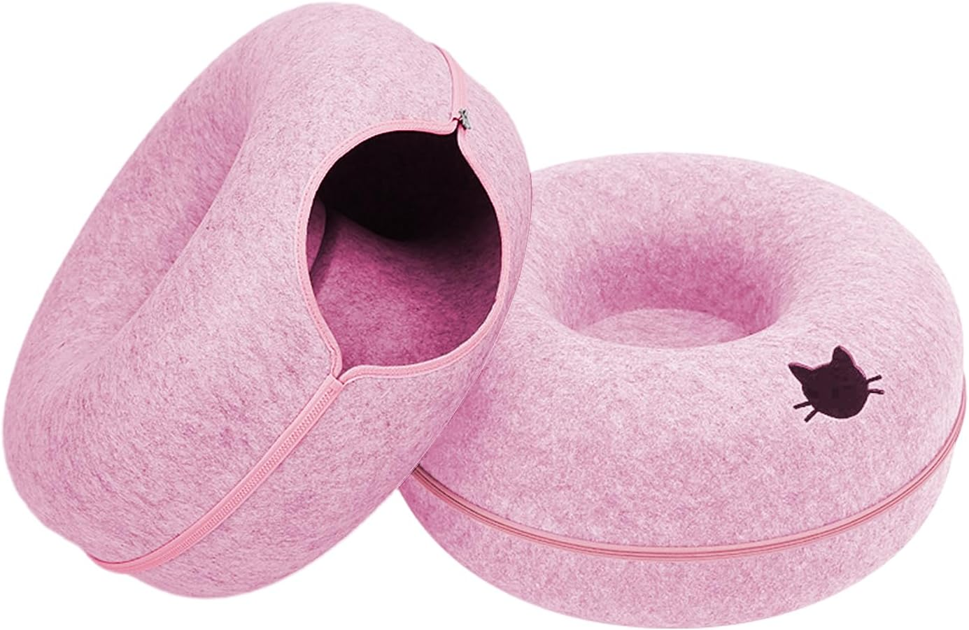Cat Tunnel Hideout - Scratch Resistant Universal Bed for All Seasons, Premium Felt Cave, Pink 50Cm - Dark Blue 60Cm image number 2