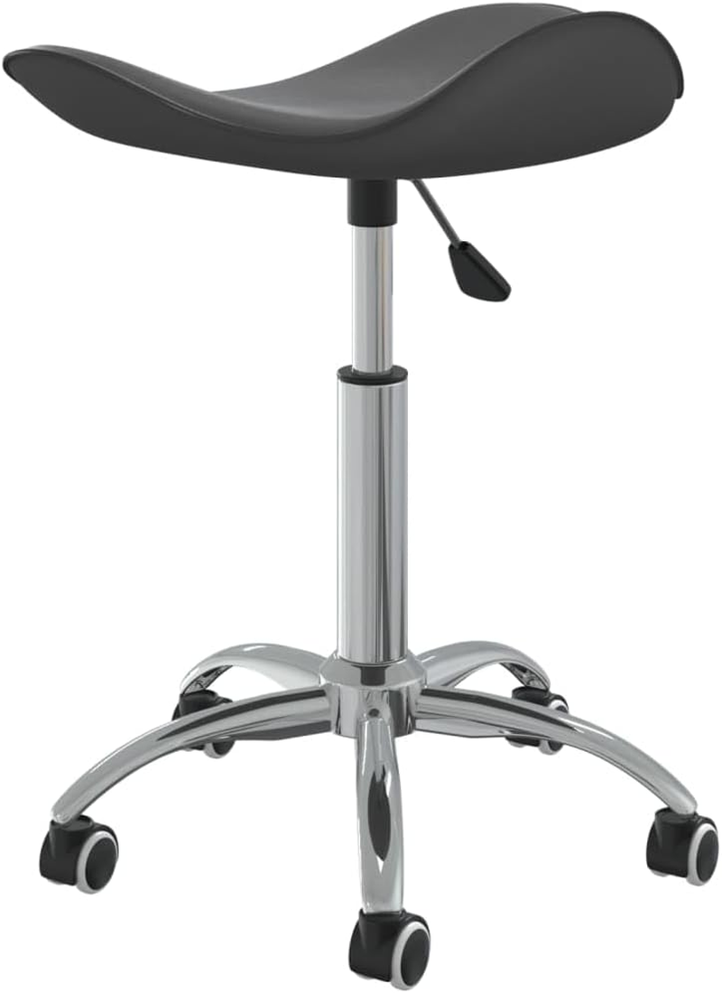 Vidaxl Adjustable Swivel Dining Chair Bar Stool/Kitchen Seat - Grey Faux Leather - Chromed Steel Frame W/Gas Lift & 360-Degree Swivel image number 6