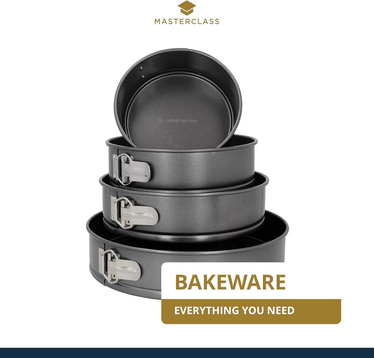 Masterclass KCMCHB45 30 Cm Springform Cake Tin with Loose Base and PFOA Non Stick, Robust 1 Mm Carbon Steel, 12 Inch Extra Large round Pan, Grey - 20 Cm image number 6