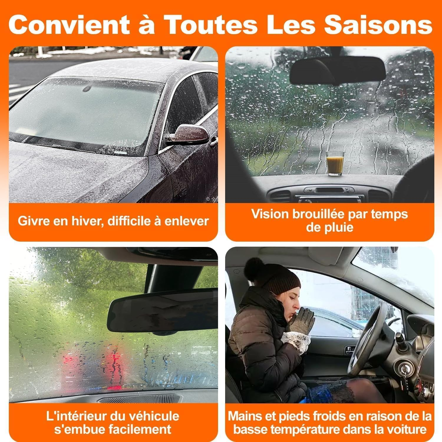 Baceyong 2 In1 Portable 150W Auto Heating Cooling Fan Defroster Defogger for Car Truck 12V Black