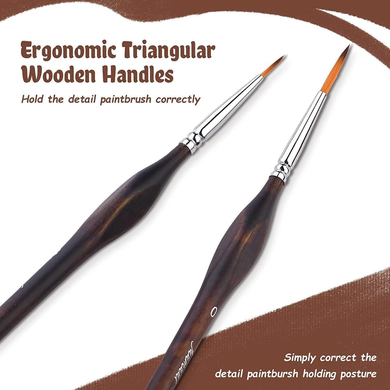 Miniature Detail Paint Brushes - 11Pcs Professional Micro Paint Brushes for Acrylic, Watercolour, Oil, Fine Detailing | Great for Models, Paint by Numbers, Warhammer 40K, DND, Citadel & More