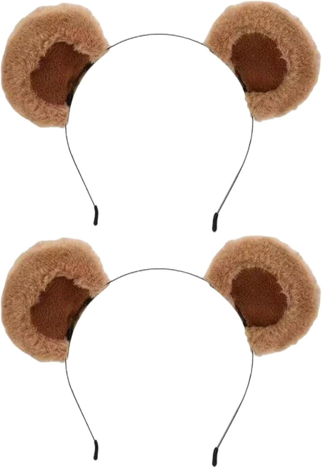 Dinghaole 2Pcs Cute Brown Bear Ear Headband, Soft Plush Animal Ear Headband for Costume Parties, Role-Playing, Festivals, Photography Props image number 2