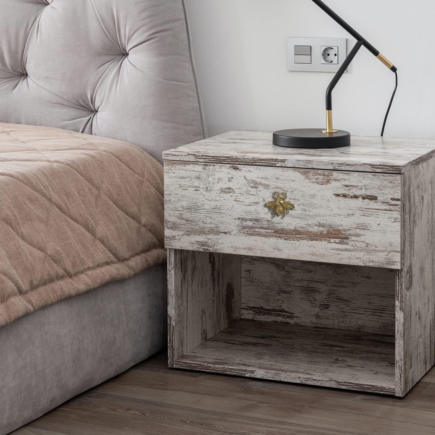 SOFFEE DESIGN Set of 6 Vintage Gold Zinc Cabinet Knobs, Decorative Metal Bee Shape Knobs Pull Handle for Door Cabinet Drawer, Antique Dresser Knobs Home Furniture Handle - Gold image number 5