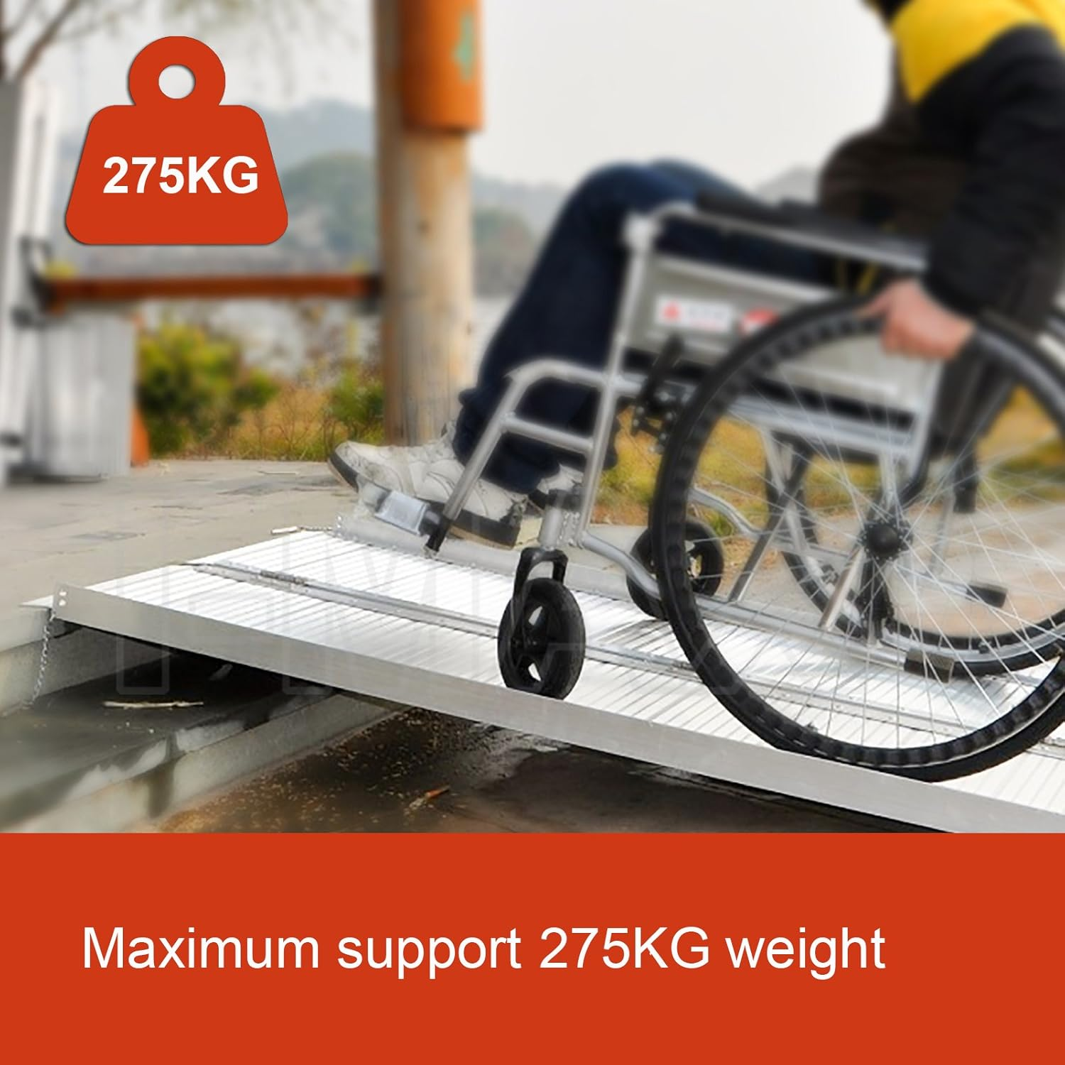 Multi Size Aluminium Ramp Folding Loading Access Portable for Wheelchair Scooter Van Disable (Large Foldable) image number 4