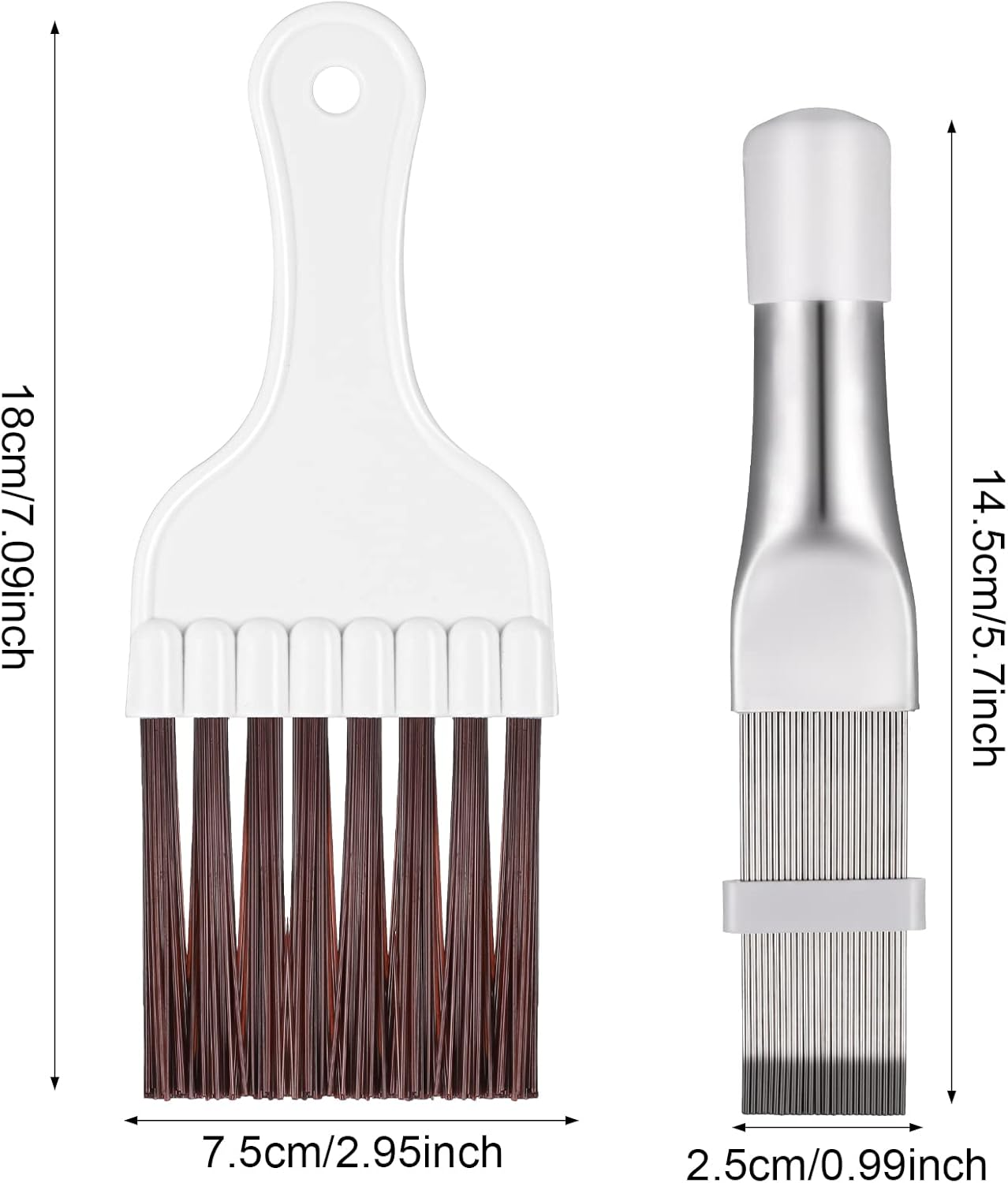 Tao Pipe 2 Pieces Air Conditioning Condenser Fin Comb, Fin Cleaning Brush, Air Conditioning, Fin Comb Spool Cleaning Whisk Brush, Metal Fin Evaporator Cooler Repair Tool image number 2