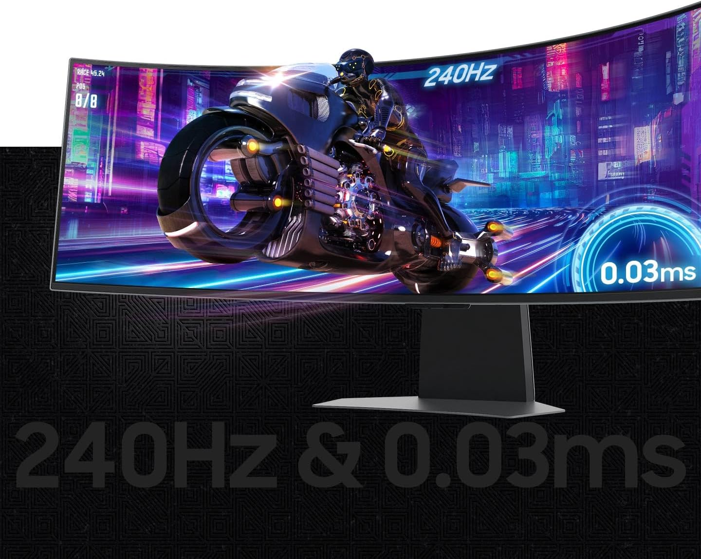 Samsung Odyssey OLED G95SD, 49-Inch Curved Gaming Monitor, 5120X1440, 240Hz, HDMI 2.1/DP 1.4/USB-C, Height Adjustable Stand, AMD Freesync Premium Pro, Flicker Free Technology, Bluetooth Connectivity image number 3
