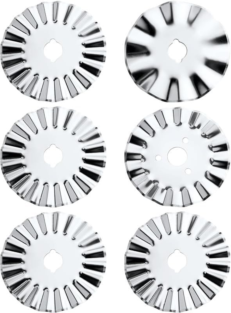 6Pcs Pinking Rotary Cutter Blades,Wave Rotary Blade Pinking Blades,Wave Rotary Cutter Blade Rotary Cutter Blade,Pinking Rotary Cutter Blades Wave Rotary Blade,Rotary Blade Pinking Blade Rotary Cutter image number 2