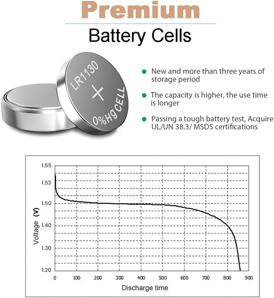 LR1130 Battery 1.5 Volt AG10 Coin Cell 389A Batteries 20 Pack in Original Packaging for Watch, Car Key, Calculator, Electronic Scale, Toy image number 6
