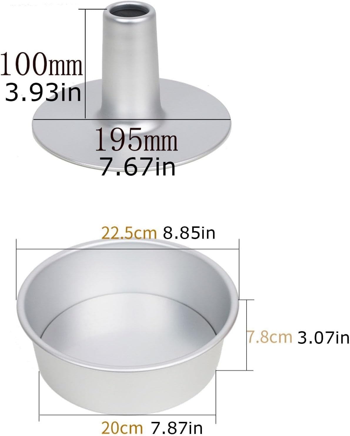 Angel Food Cake Pan,Round Cake Pans - Nonstick Baking Cake Pans, Loose Bottom round Cupcake Pan, Baking Cake Mould for Baking, Kitchen (8 Inches) image number 3