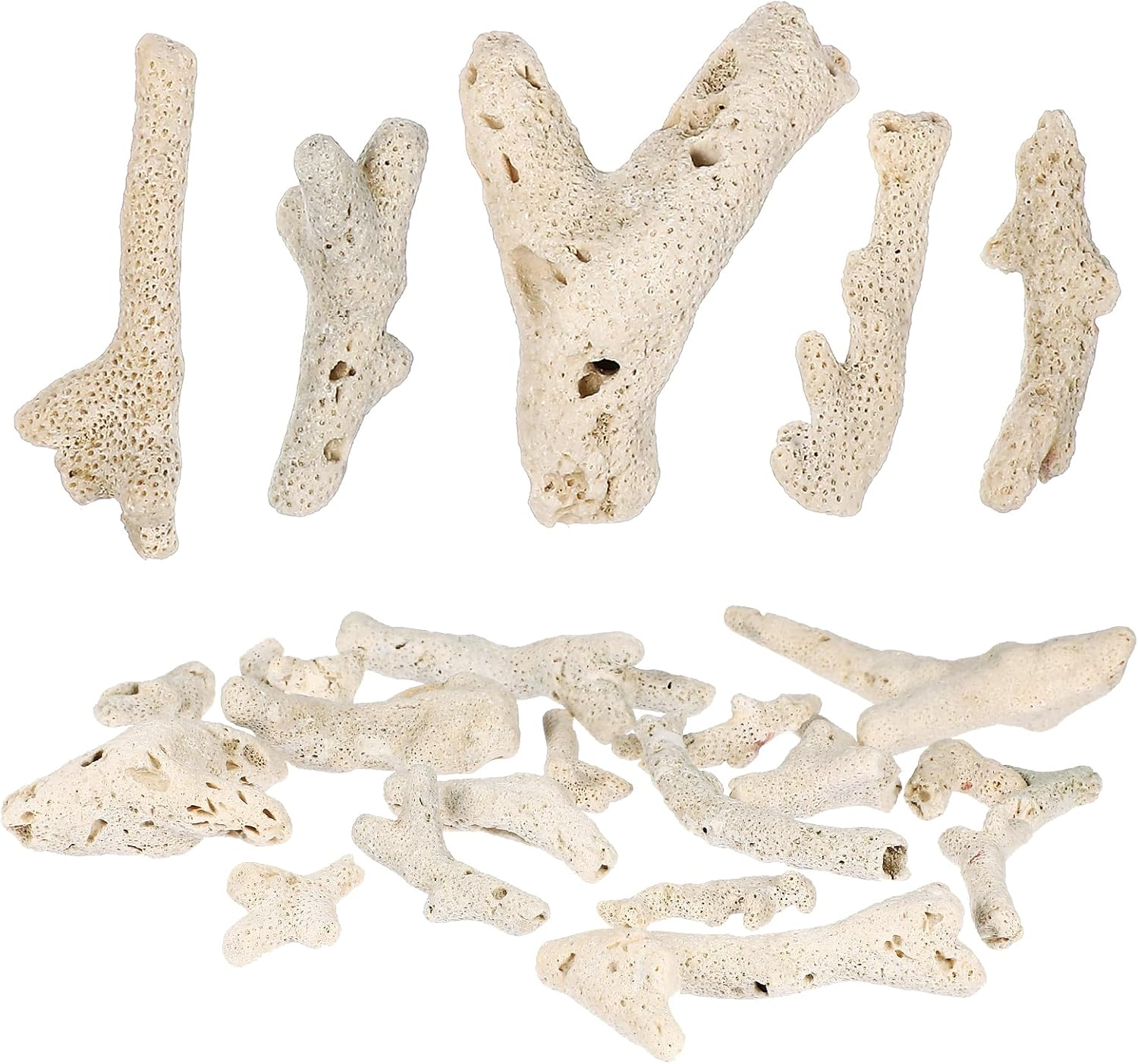 TEHAUX Fish Tank Filtration Material 500G Aquarium Decorative Stones 3-10Cm Synthetic Coral Stone for Freshwater and Saltwater Aquariums