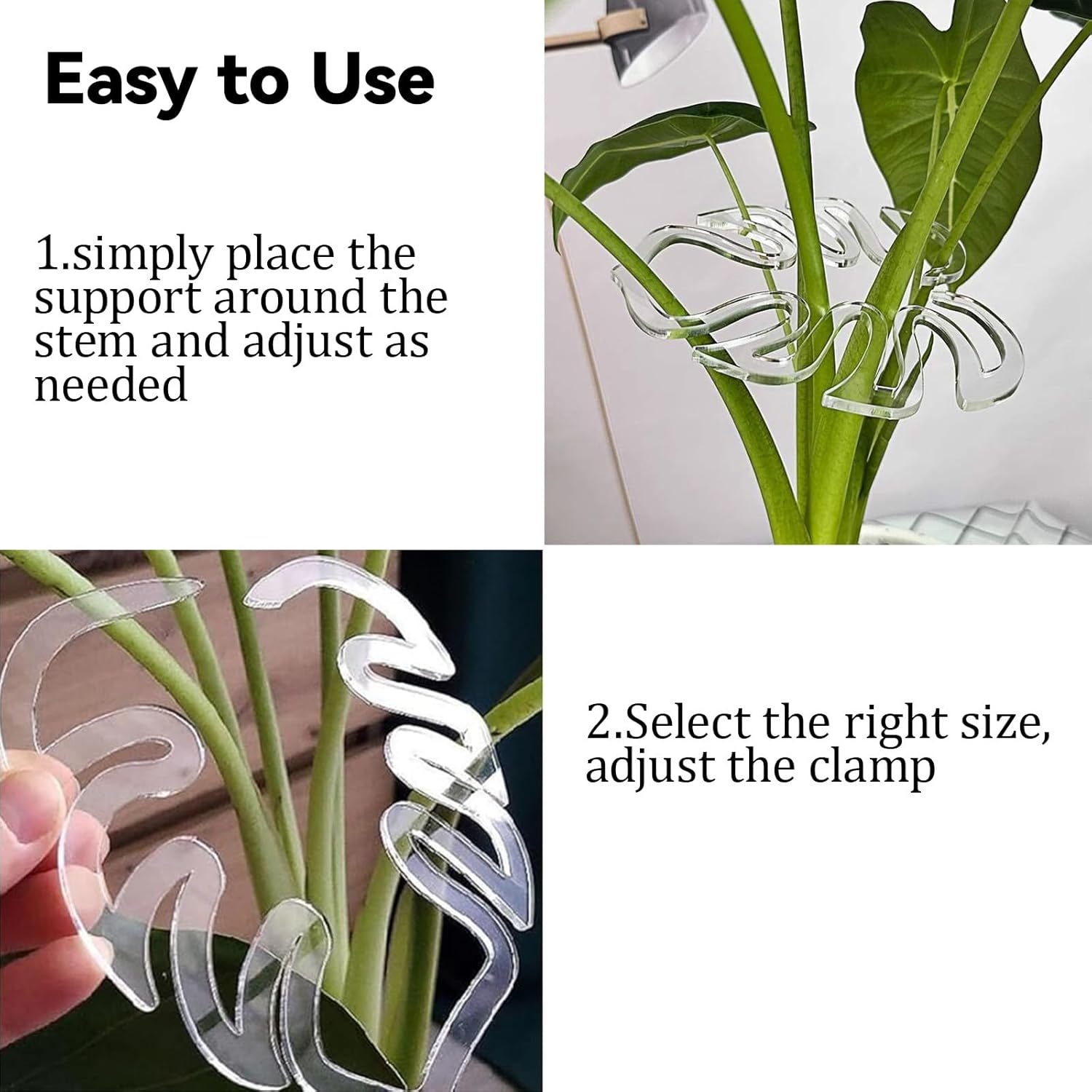 2PCS Monstera Grapple Plant Support - Turtle Shell Bamboo Clamp Set, Unique Aesthetic Plant Support Ring for Climbing Plants, Keep Indoor/Outdoor Plants Growing Vertical image number 1