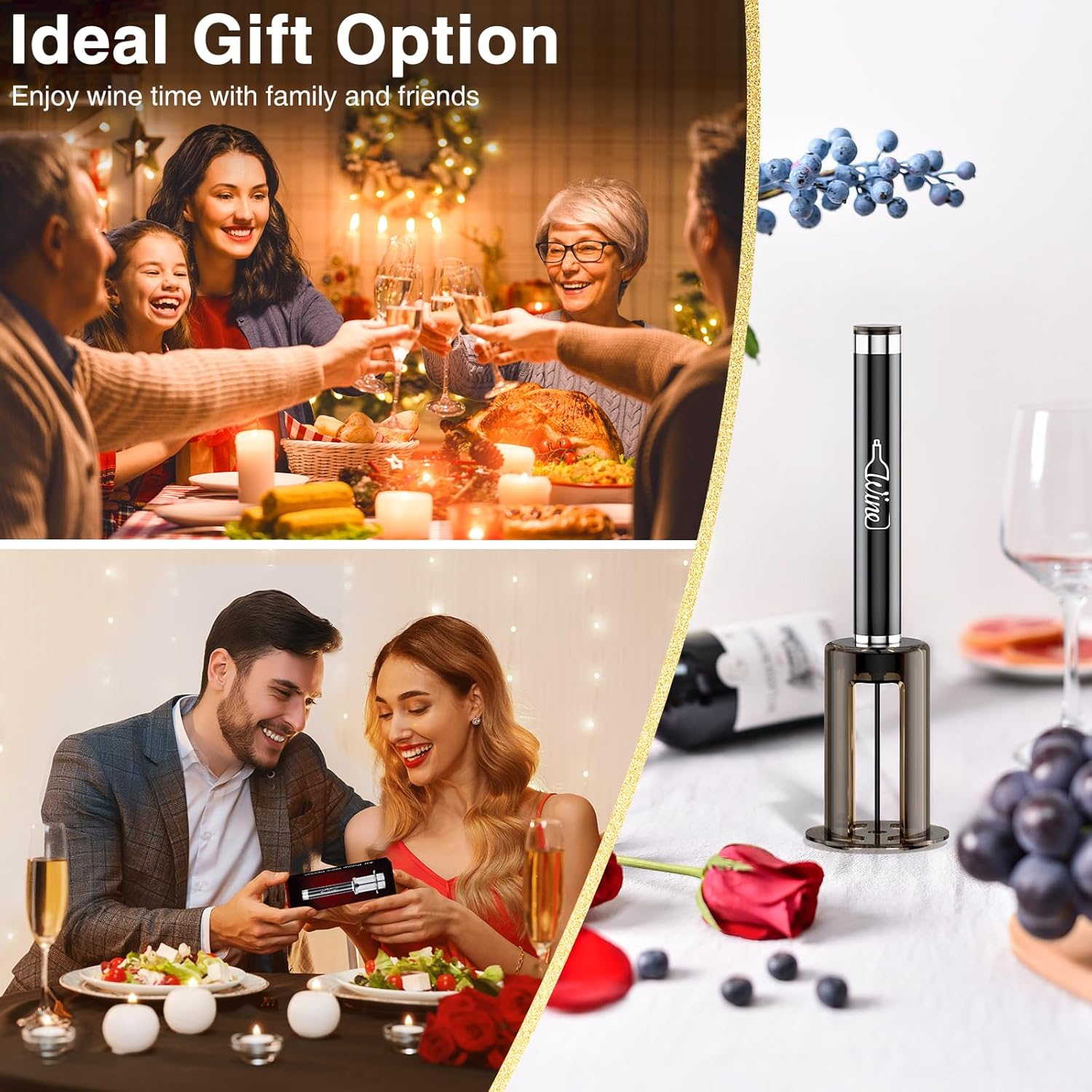 Marchpower Air Pressure Pump Wine Bottle Opener for Removing Cork, Professional Handheld Portable, 7S Quick Opening for Home Gift Party Valentine'S Day, No Damage Cork, Effortless, Silver image number 5