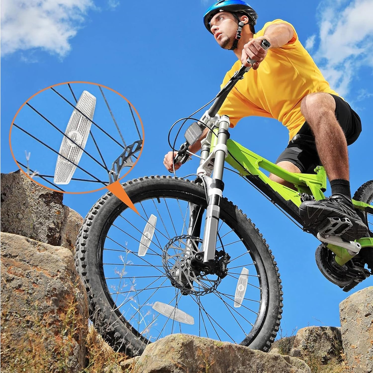 4Pcs Whitebikewheel Reflector Bike Spoke Reflector Bike Safetywarning Reflectorroadbiketire Reflector,Bike Wheel Reflector Night Safety Riding Reflector,Whitebikereflector Bikewheel Reflector image number 1