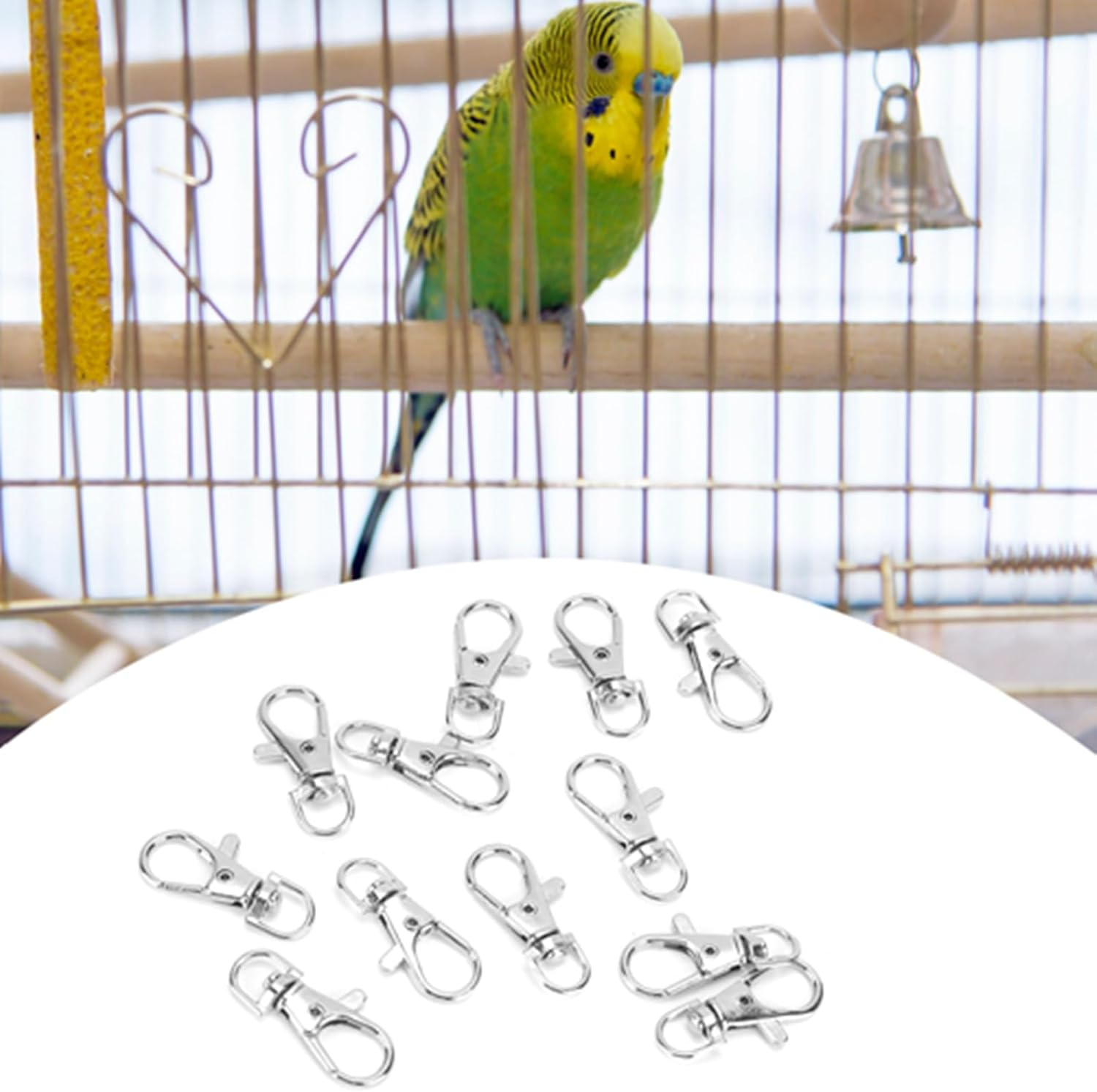 12 Pcs Bird Cage Locks, Iron anti Escape Pet Bird Cage Door Buckle Lock Claw Trigger Snap Hook Birds Cage Accessories image number 4